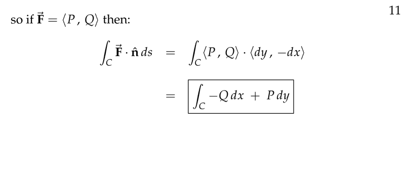 Figure 11: Line integral for Flux