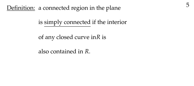 Figure 1: Connected region in the plane