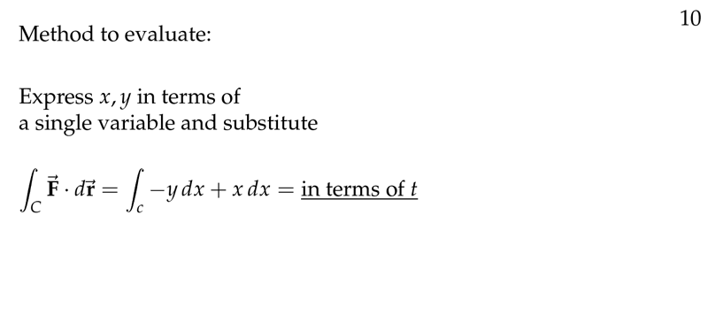 Figure 6: Compute line integrals in terms of one variable