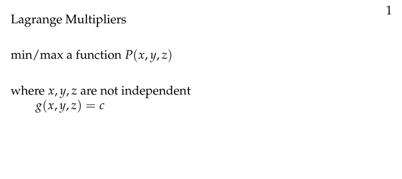 Figure 1: Lagrange multipliers