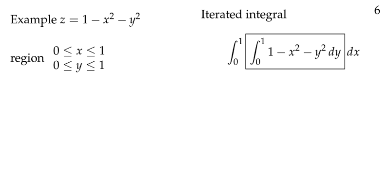 Figure 1: Example of iterated integral