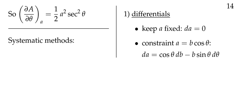 Figure 6: Systematic methods: Differentials (1)