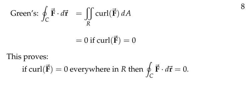 Figure 2: Proof of \(\vb{F}\) conservative when curl \(\vb{F}\) is \(0\)