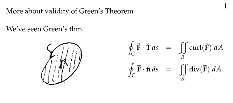 Figure 1: More about validity of Green&rsquo;s Theorem