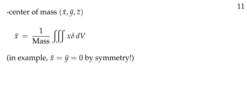 Figure 3: Center of mass on triple integral