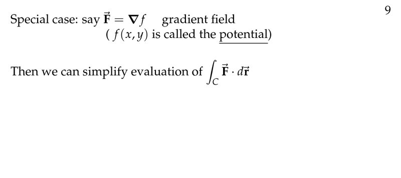 Figure 1: Special case where vector field is gradient field