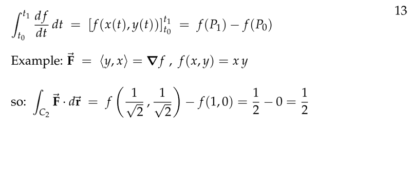 Figure 5: Example of FTC for Line Integrals