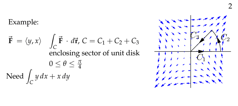 Figure 2: Example of line integrals for work