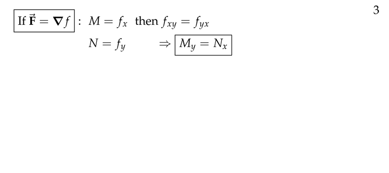 Figure 3: How to know if vector fields is a gradient field