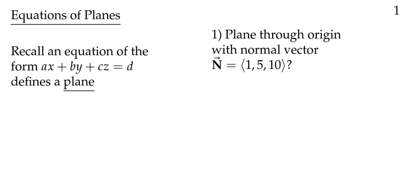 Figure 1: Equations of Planes