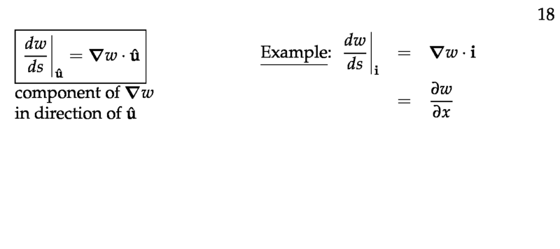 Figure 5: Directional derivative as a components of gradient