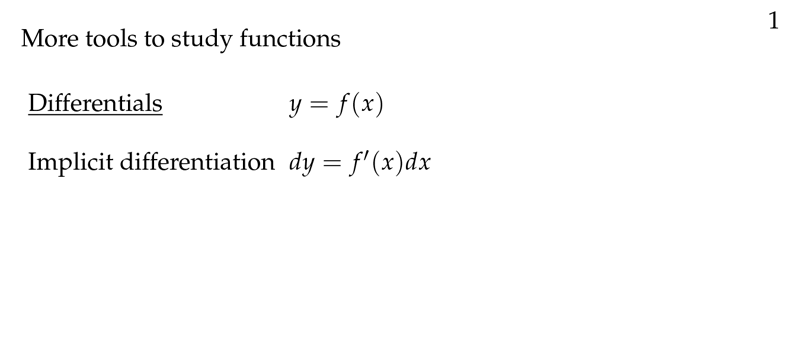 Figure 1: Differentials and implicit differentiation