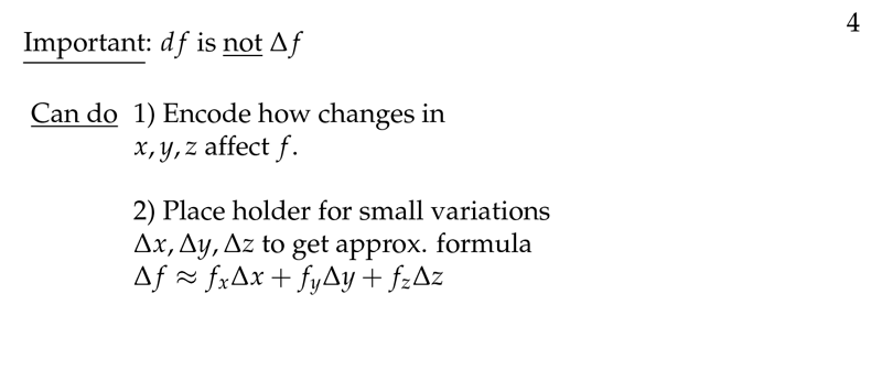 Figure 4: What can do with differentials