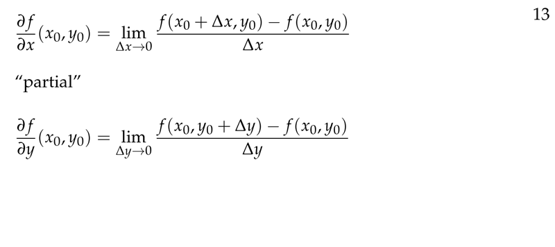 Figure 3: Partial derivative definition