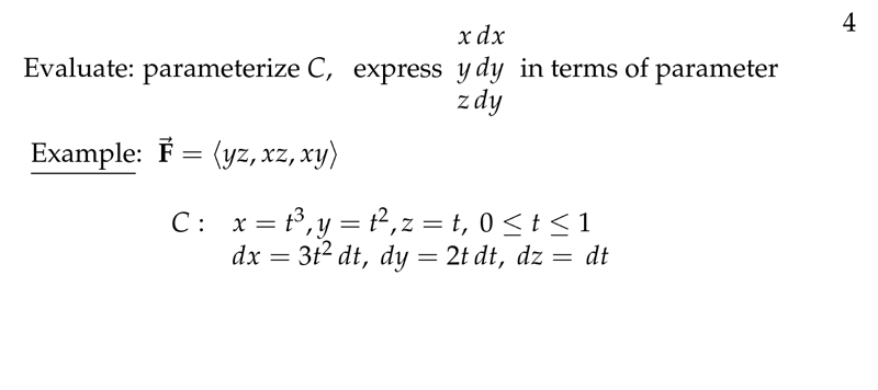 Figure 2: Evaluation of Line Integrals