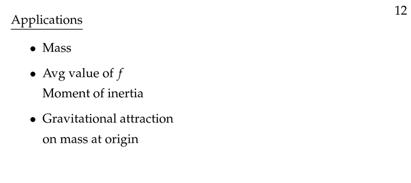 Figure 2: Applications of multiple integrals