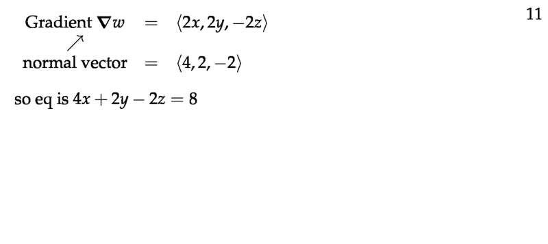 Figure 2: Gradient is the normal vector of tangent plane