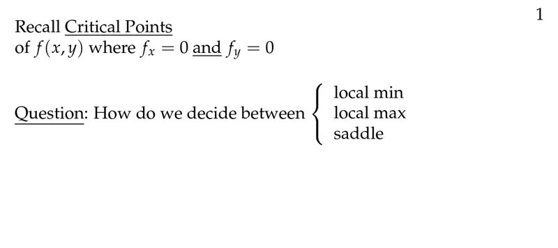 Figure 1: Recall critical points