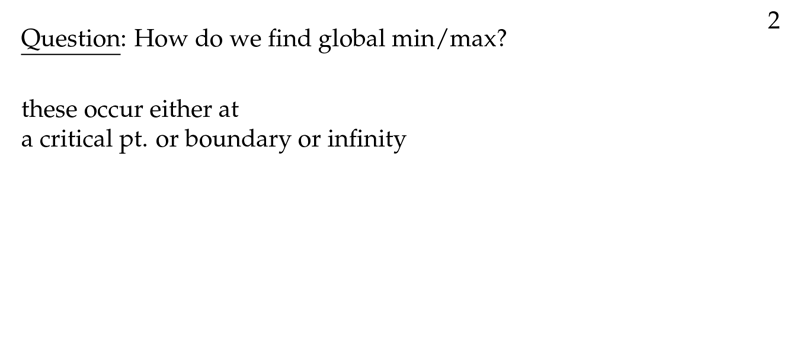 Figure 2: How do we find global min/man?