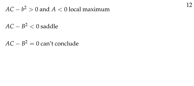 Figure 12: Second derivative test cases