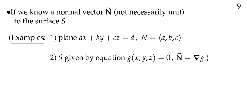 Figure 3: Knowing the normal vector of the surface