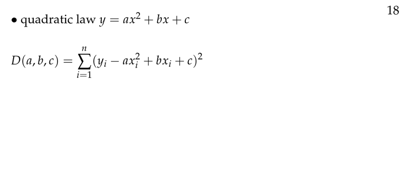 Figure 7: Least squares for quadratic law