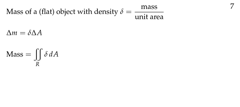 Figure 2: Mass of a flat object with density \(\delta\)