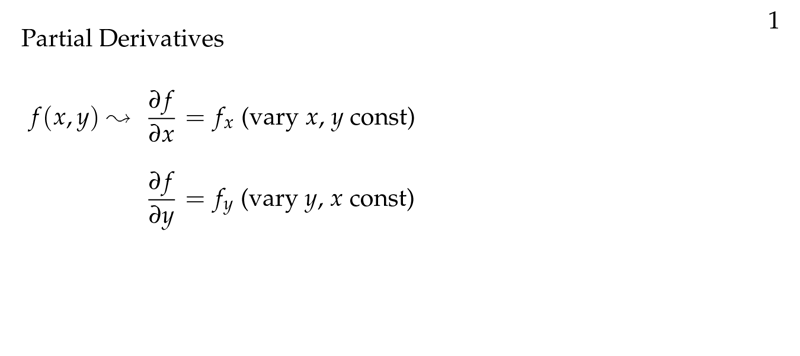 Figure 1: Review partial derivatives