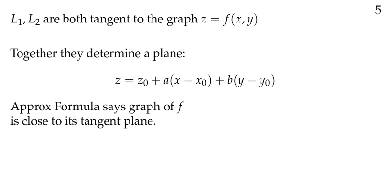 Figure 5: Tagent plane through 2 tangent lines