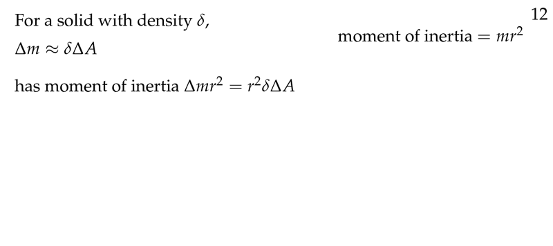 Figure 3: Moment of inertia for each \(\Delta A\)