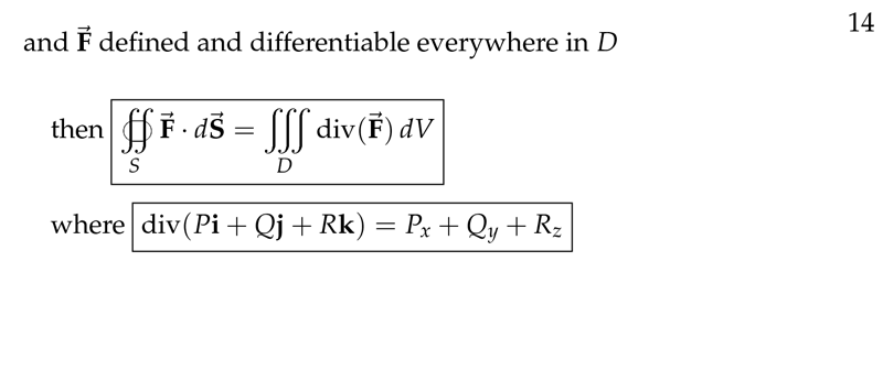 Figure 2: Equation of divergence theorem