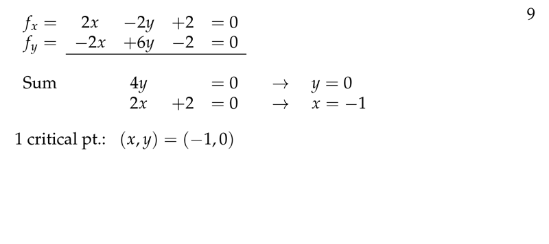 Figure 4: Solve system of equations of partial derivatives