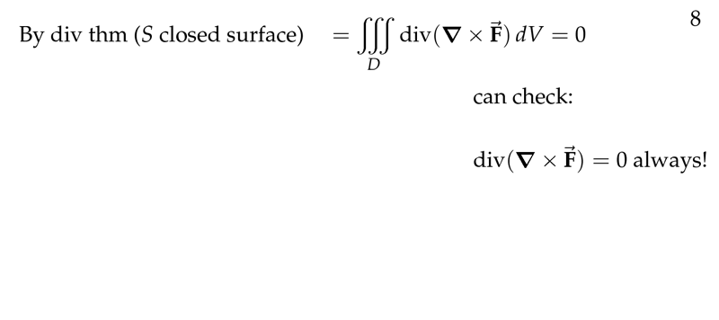 Figure 2: Check with divergence theorem