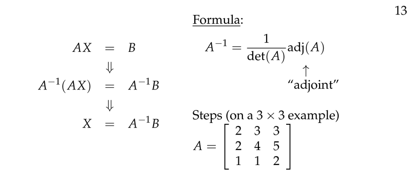 Figure 2: Inverse Matrix formula