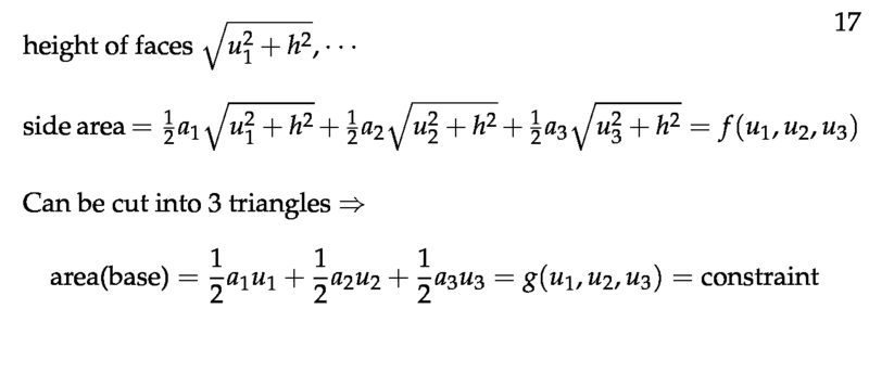 Figure 4: Function to minimize and constrain