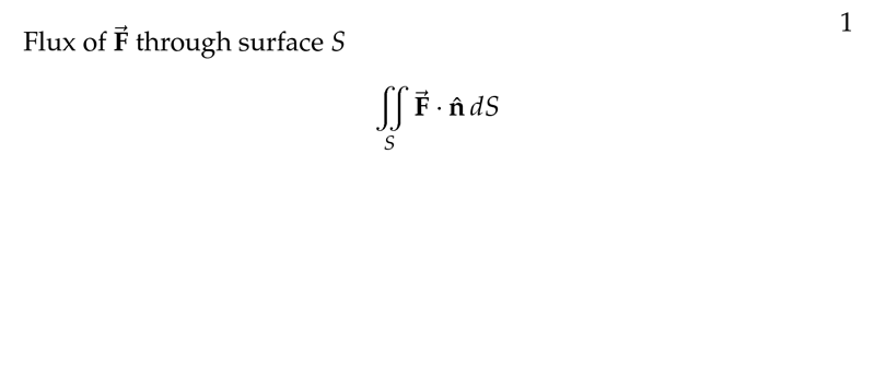 Figure 1: Flux of \(\vb{F}\) through surface \(S\)