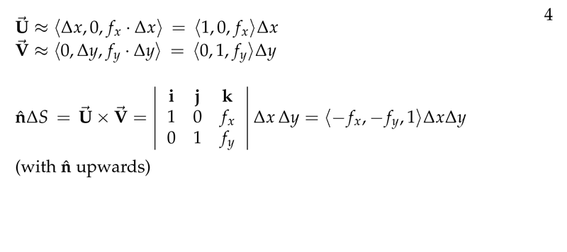 Figure 4: Cross product of surface vectors