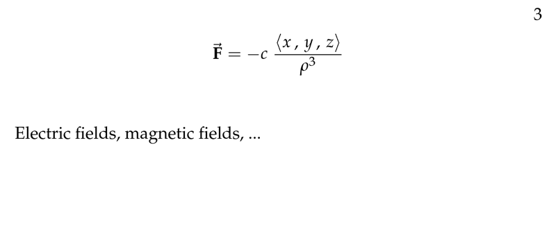 Figure 3: Graviational field equation and more examples